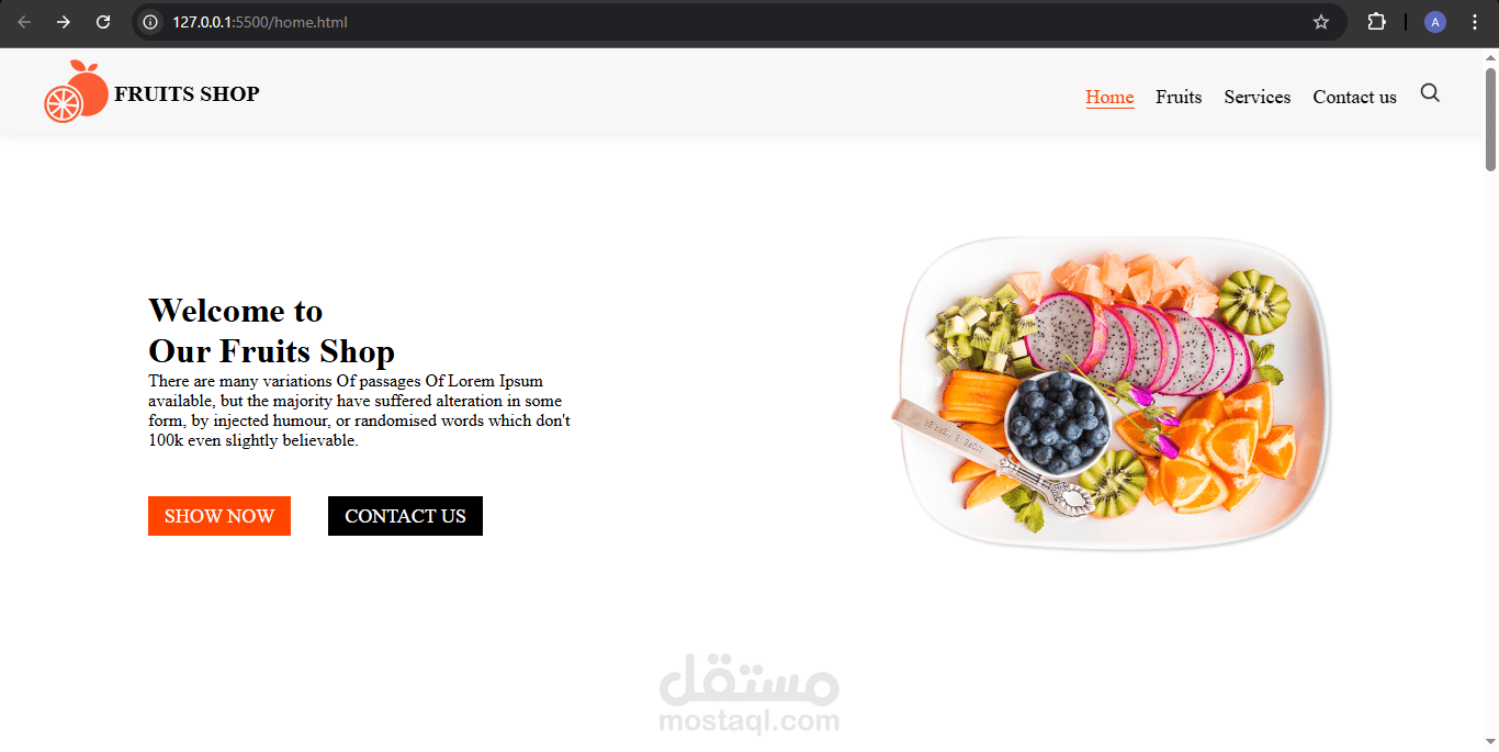 Fruits Shop Website
