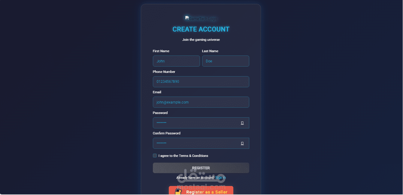 User Registration System (Gaming Platform)