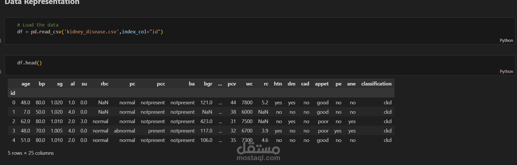 تحليل بيانات مرضى الكلى المزمن لاستخراج الأنماط والعوامل المؤثرة