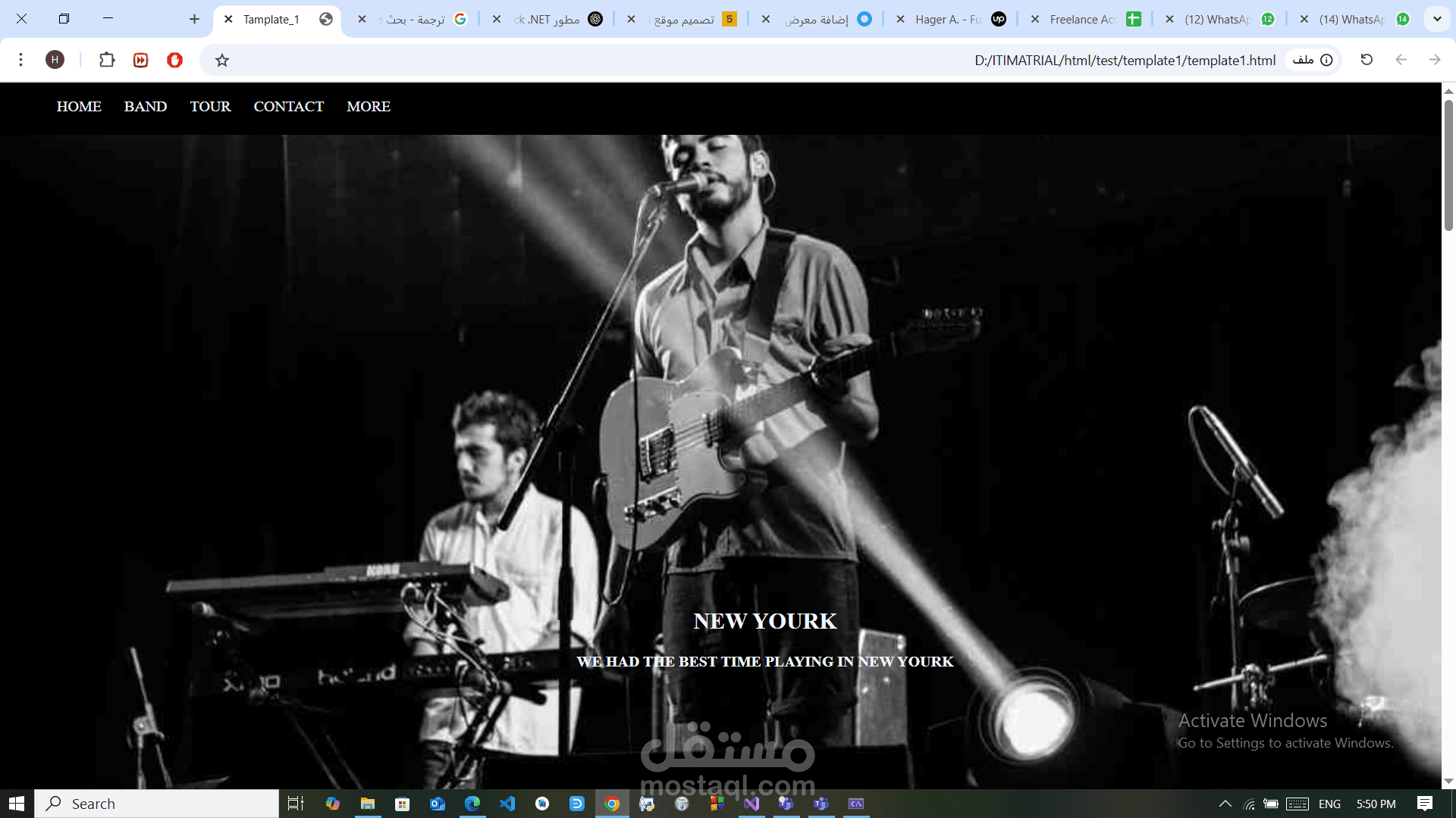 band temblate