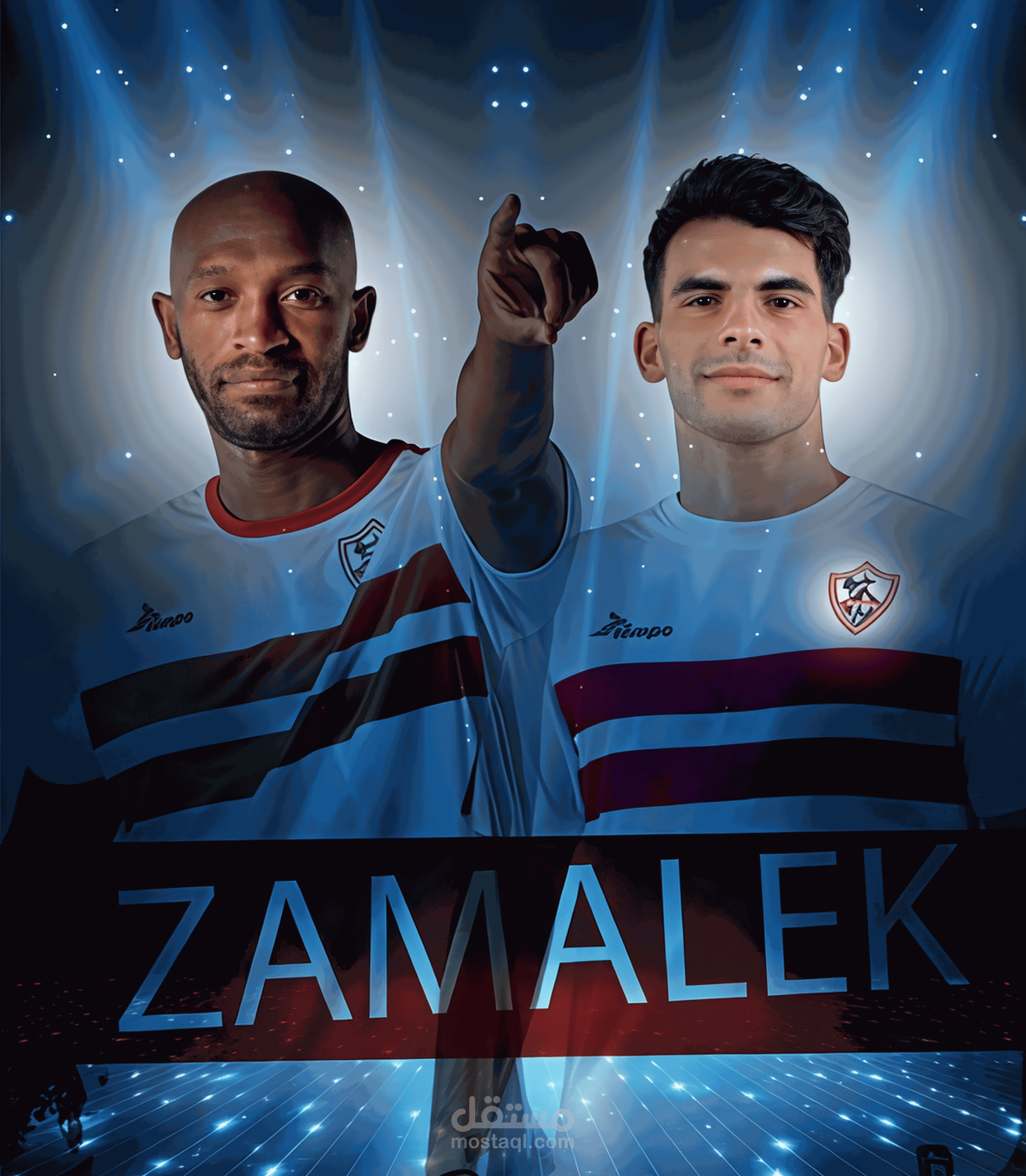 تصميم من خيالي لأبرز لاعبي نادي الزمالك المصري
