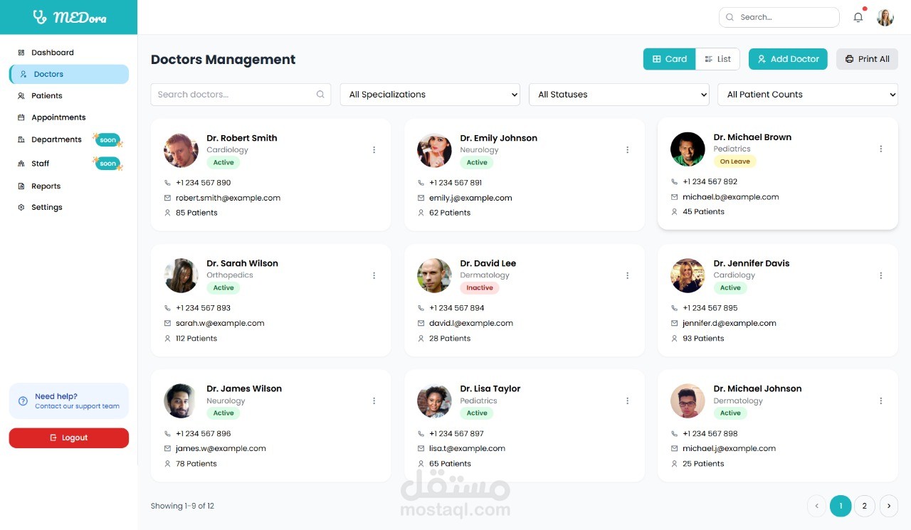 نظام اداره مستشفي