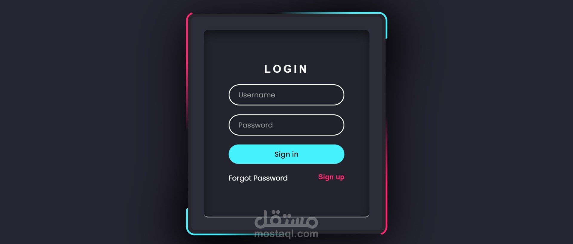 Glowing Animated Login Form