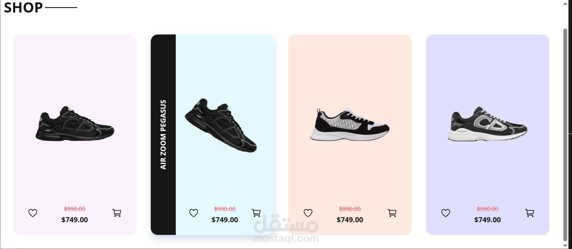 Shoes Product Card Animation
