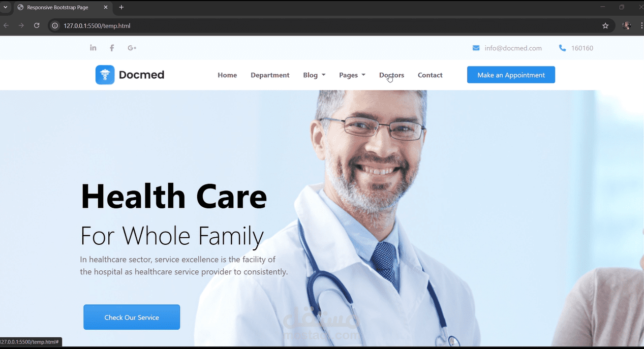 landing pages Using bootstrap