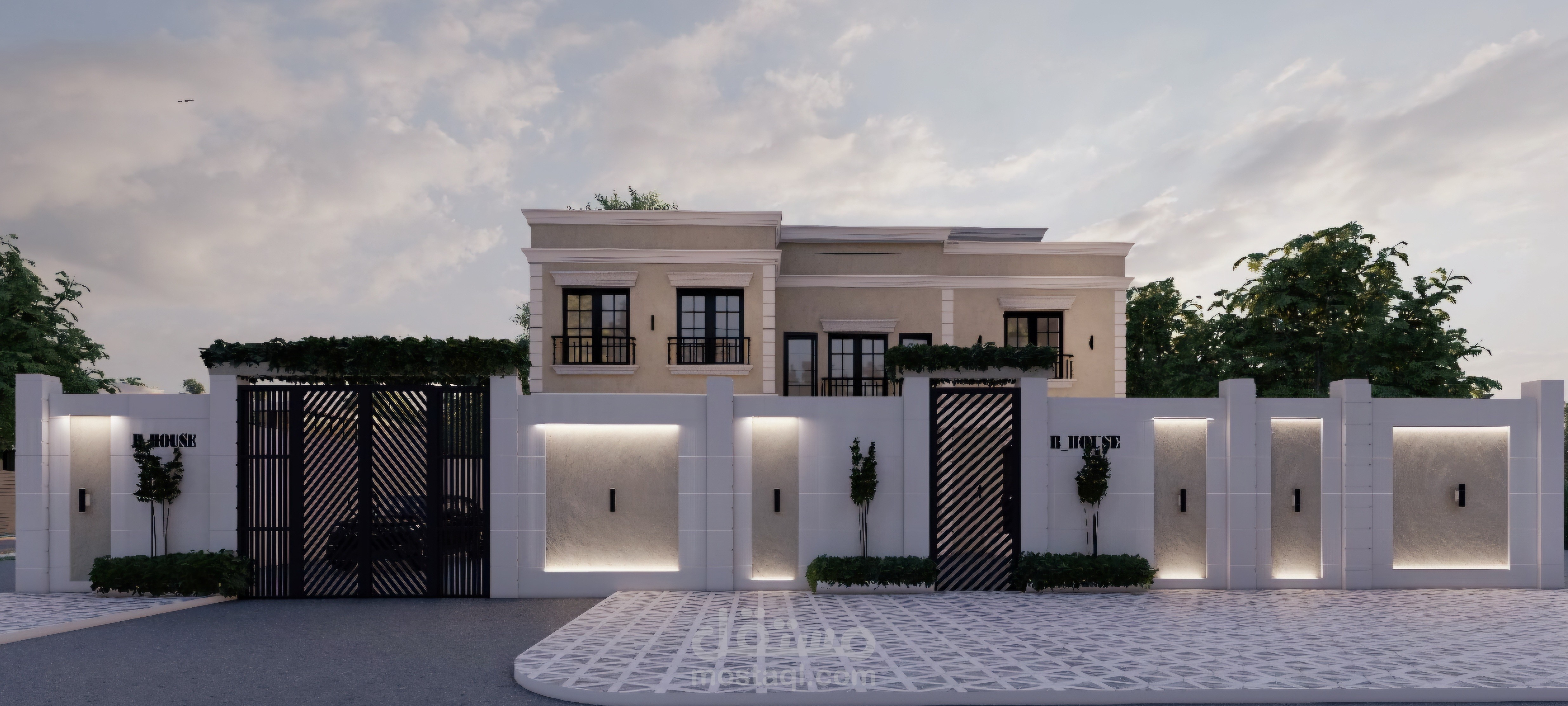 تصميم واجهات وسور فيلا سكنيه