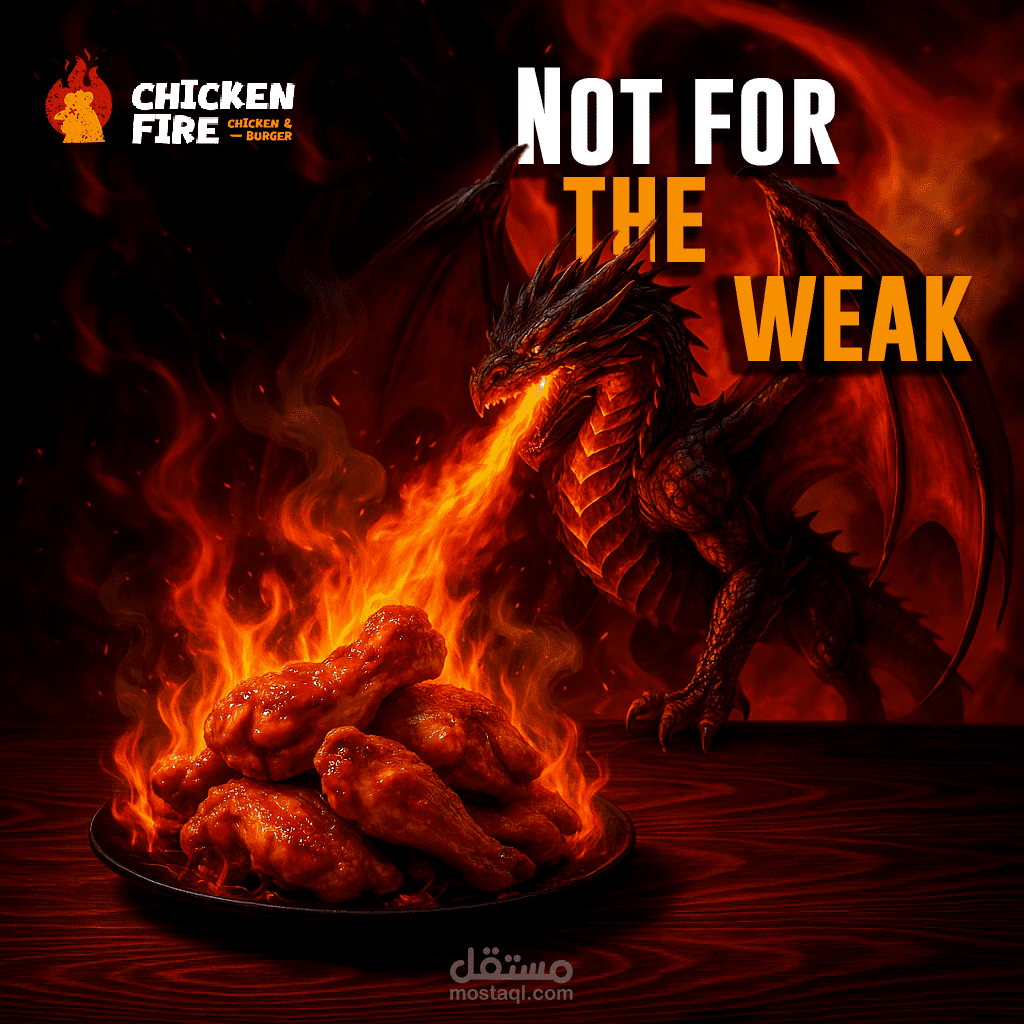 تصميم إعلان إبداعي لمطعم وجبات حارة Not For The Weak