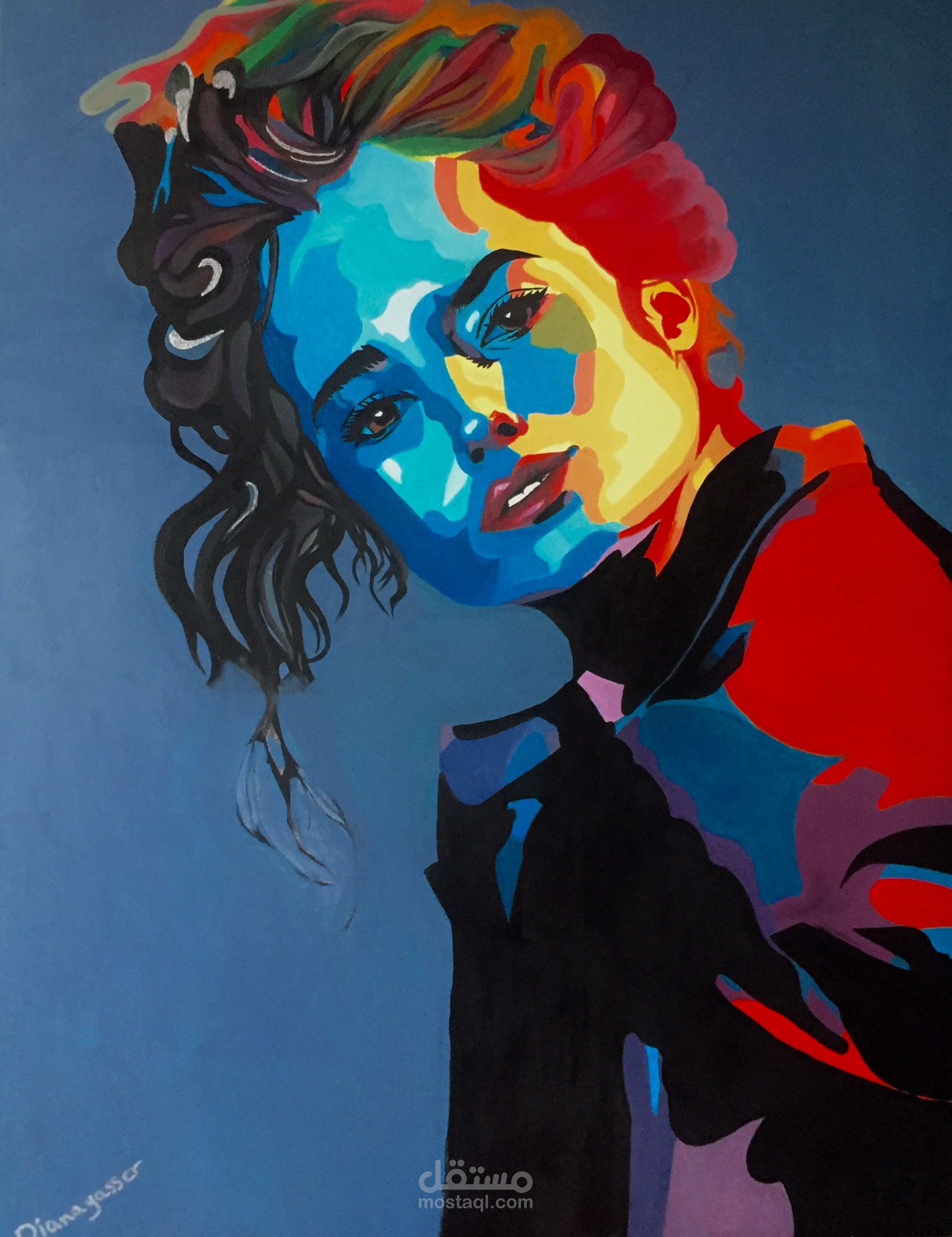 لوحه زيتية بفن البوب ارت