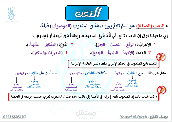 مذكرة للصف الأول الاعدادي