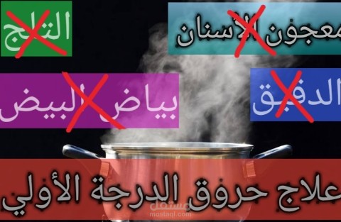 محتوي طبي عن الاسعافات الأولية في حالة التعرض للحروق من الدرجة الأولي
