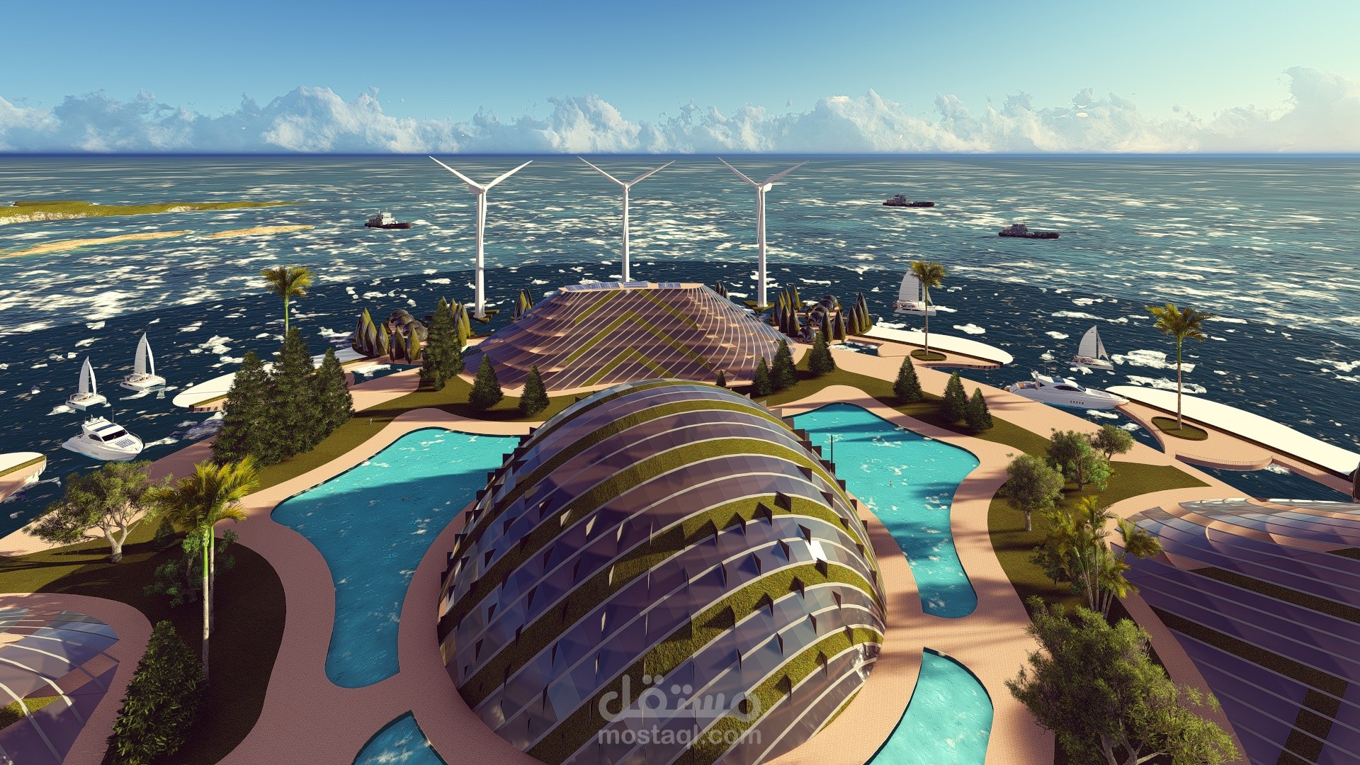 منتجع سياحي ترفيهي في البحر