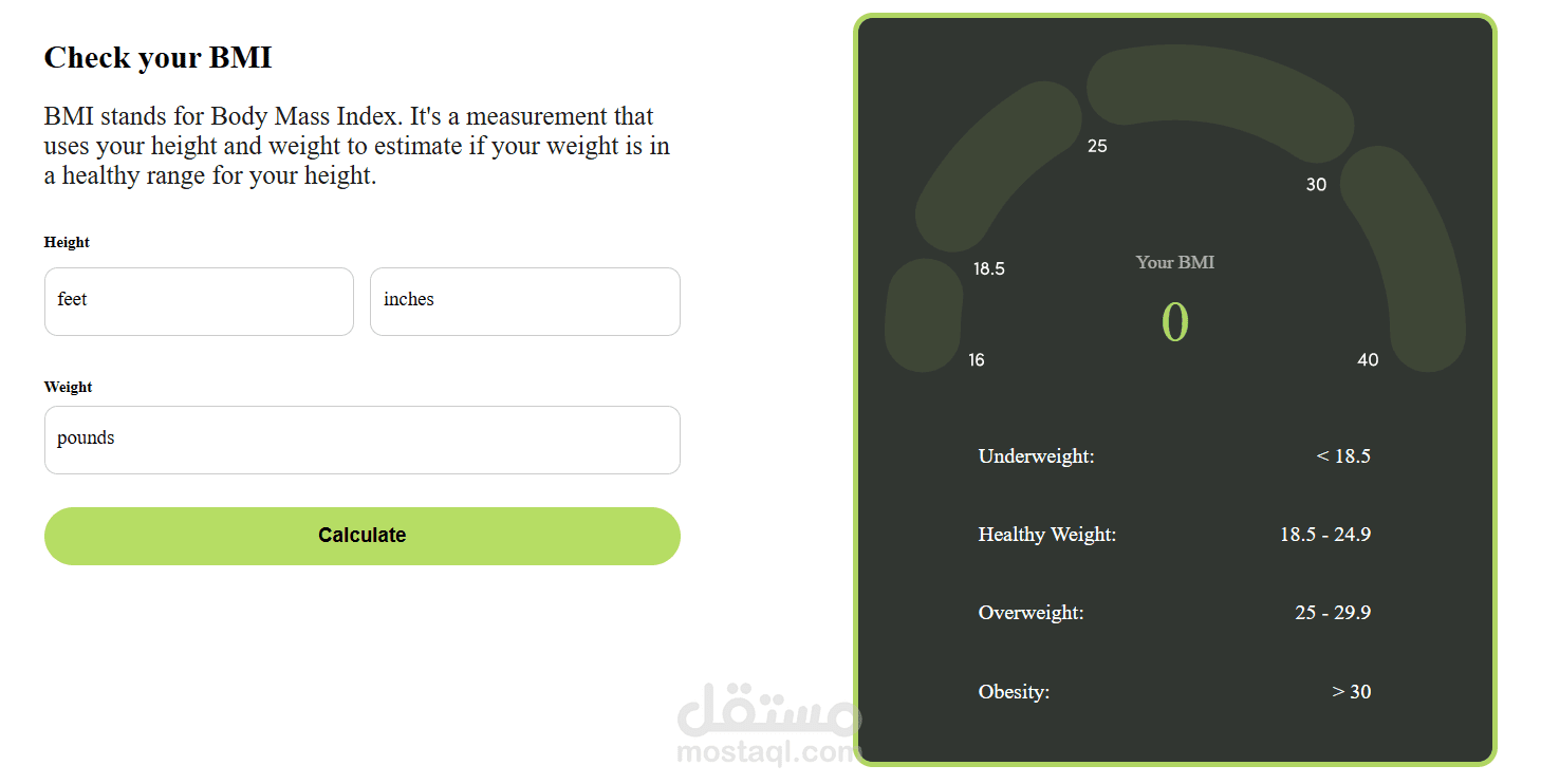 BMI calculator