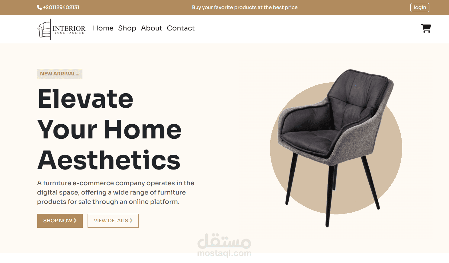 Furniture eCommerce React.js
