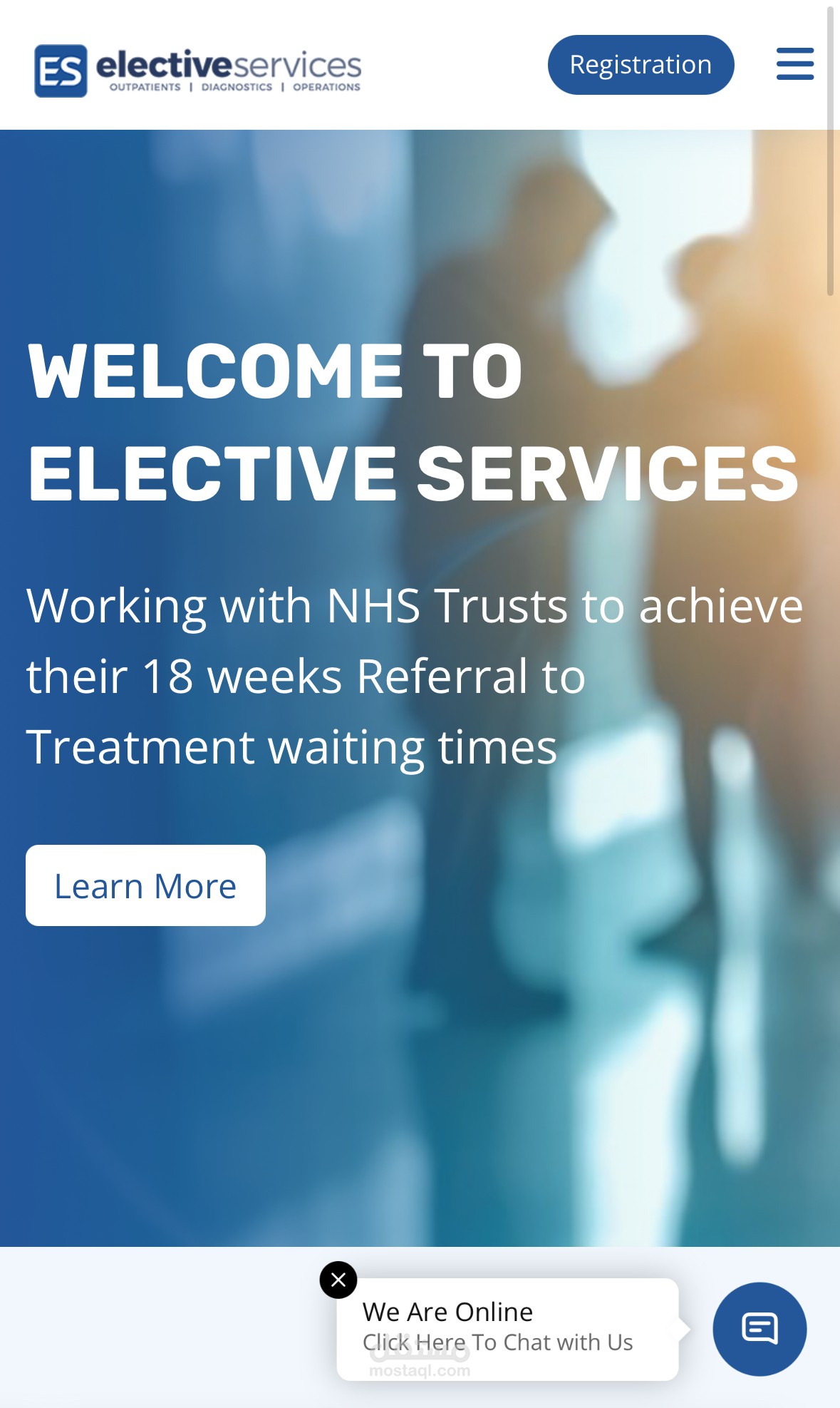 تطوير موقع شركة Elective services UK