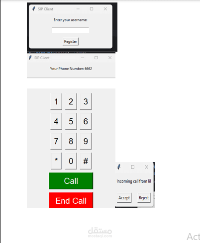 Implementing SIP protocol in VOIP system using python and Tkinter