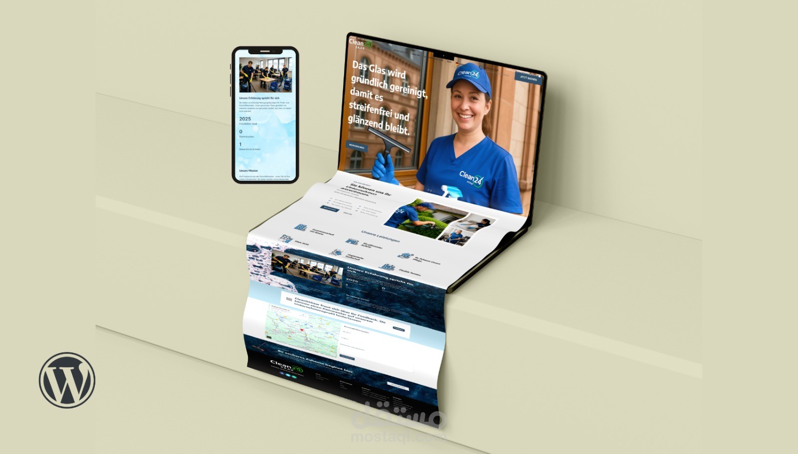 تصميم موقع شركة تنظيف – Clean24Saar