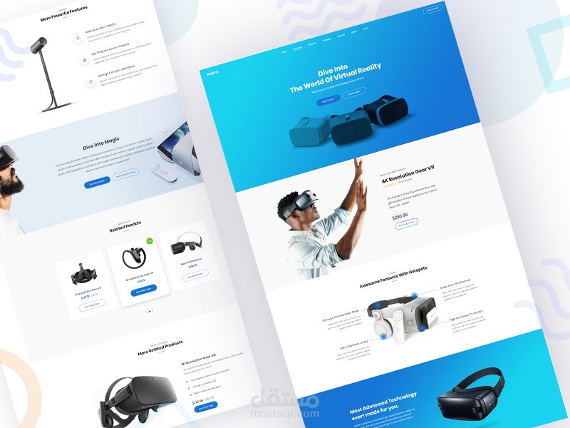 تصميم صفحة هبوط لشركة خاصة في تقنية VR