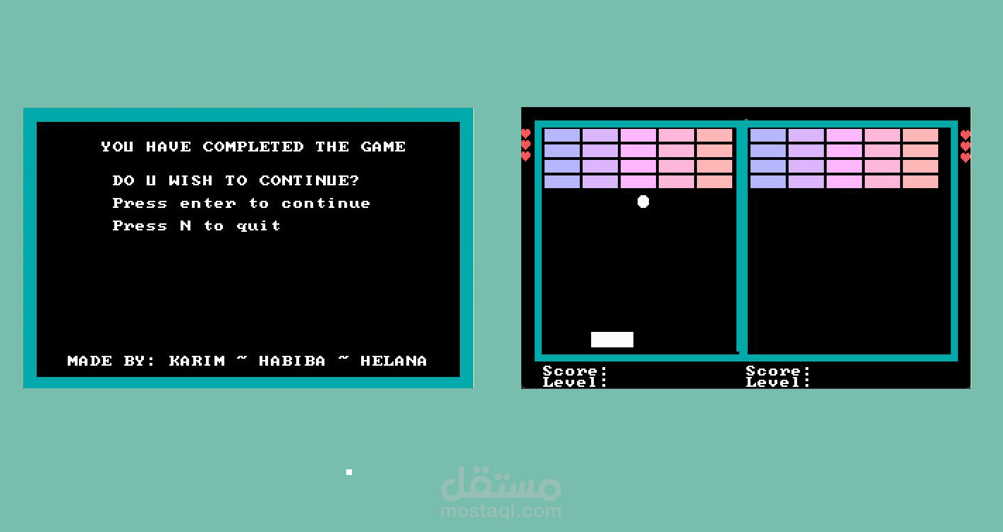 Brick Breaker Game with Assembly