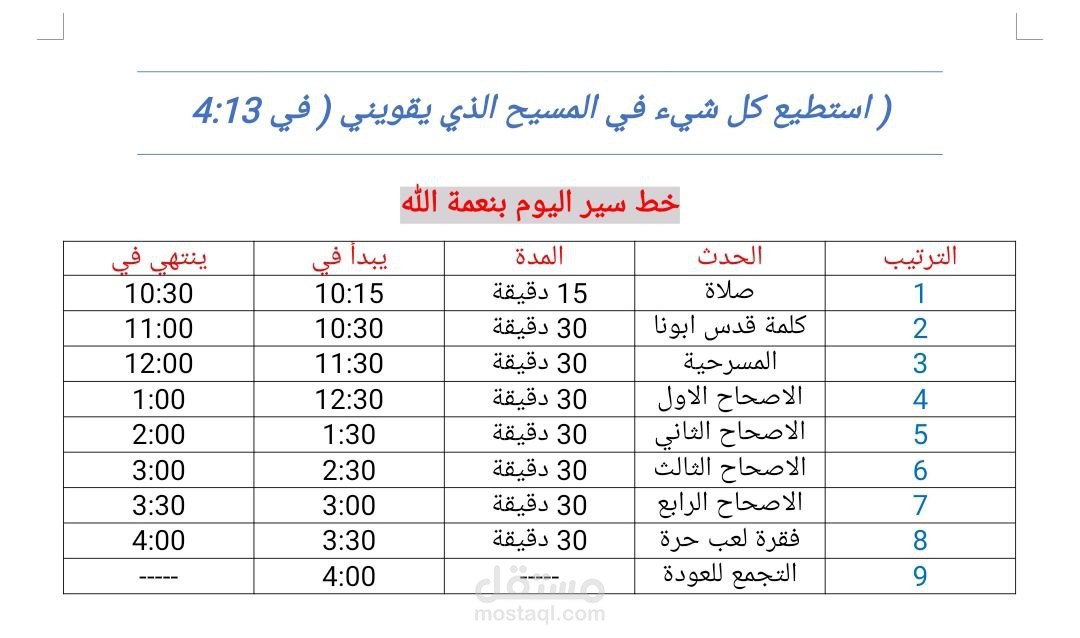 ورد تنظيمي لبرنامج رحلة