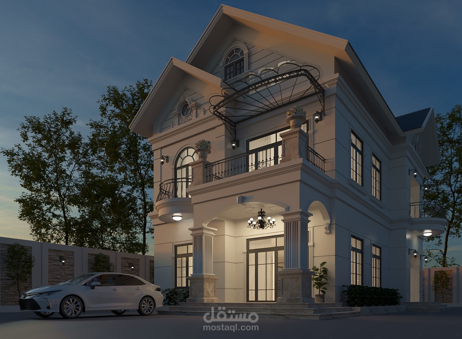 تصميم واجهة فيلا سكنية