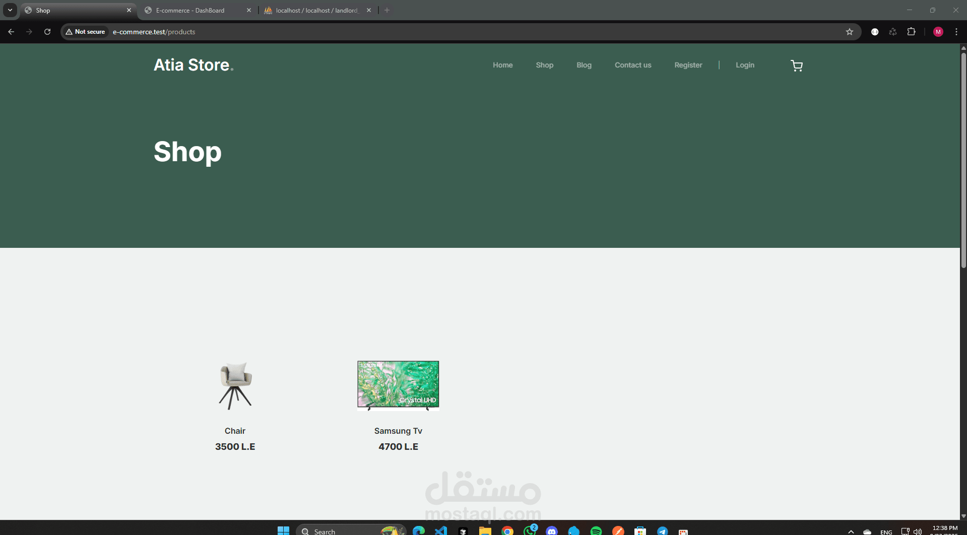 Small E-commerce Website