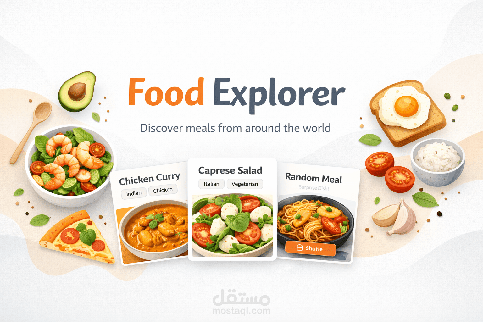 استكشف وصفات الطعام من جميع أنحاء العالم -  Food Explorer