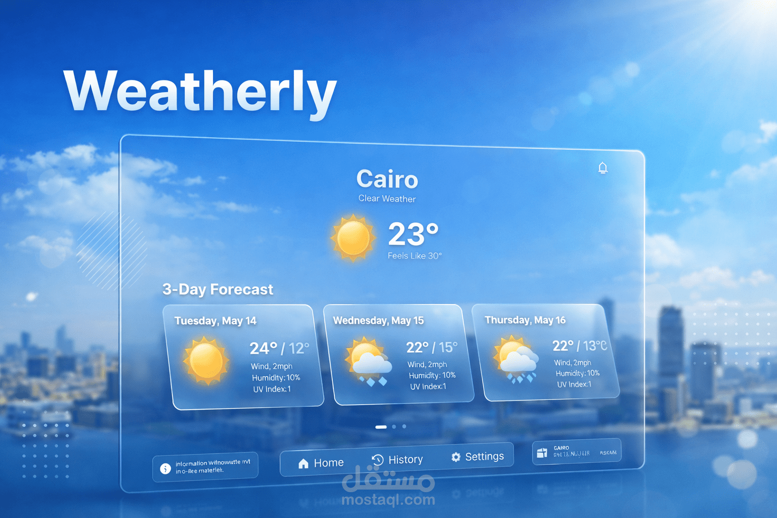 Weatherly – تطبيق ويب لعرض حالة الطقس والتوقعات المستقبلية