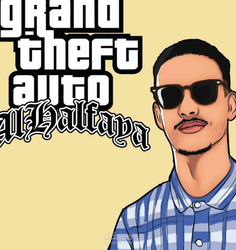 رسم بأسلوب غلاف لعبة "GTA Sanandreas "