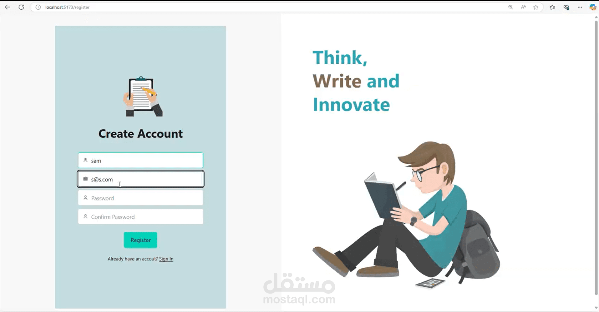 تطبيق التدوين Blogging App using React