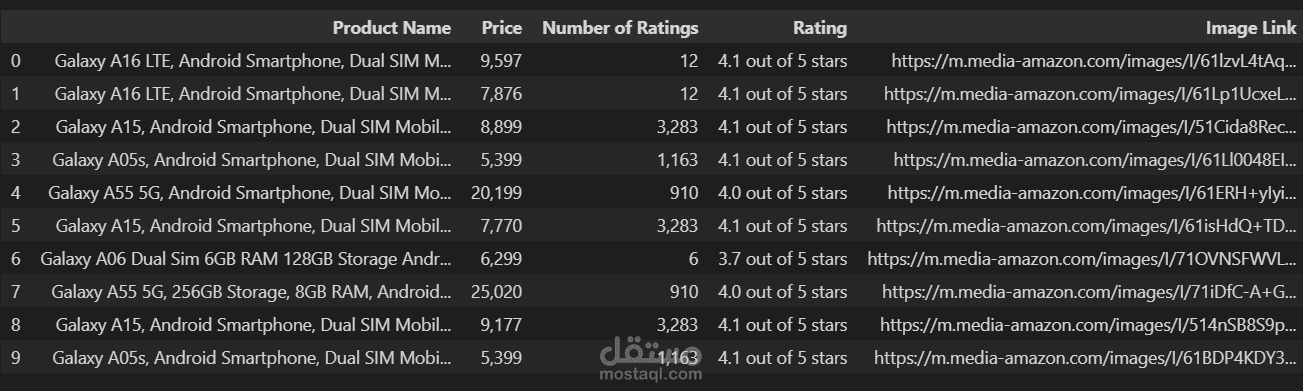استخراج بيانات منتجات أمازون