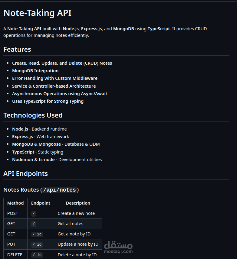 Note-Taking API