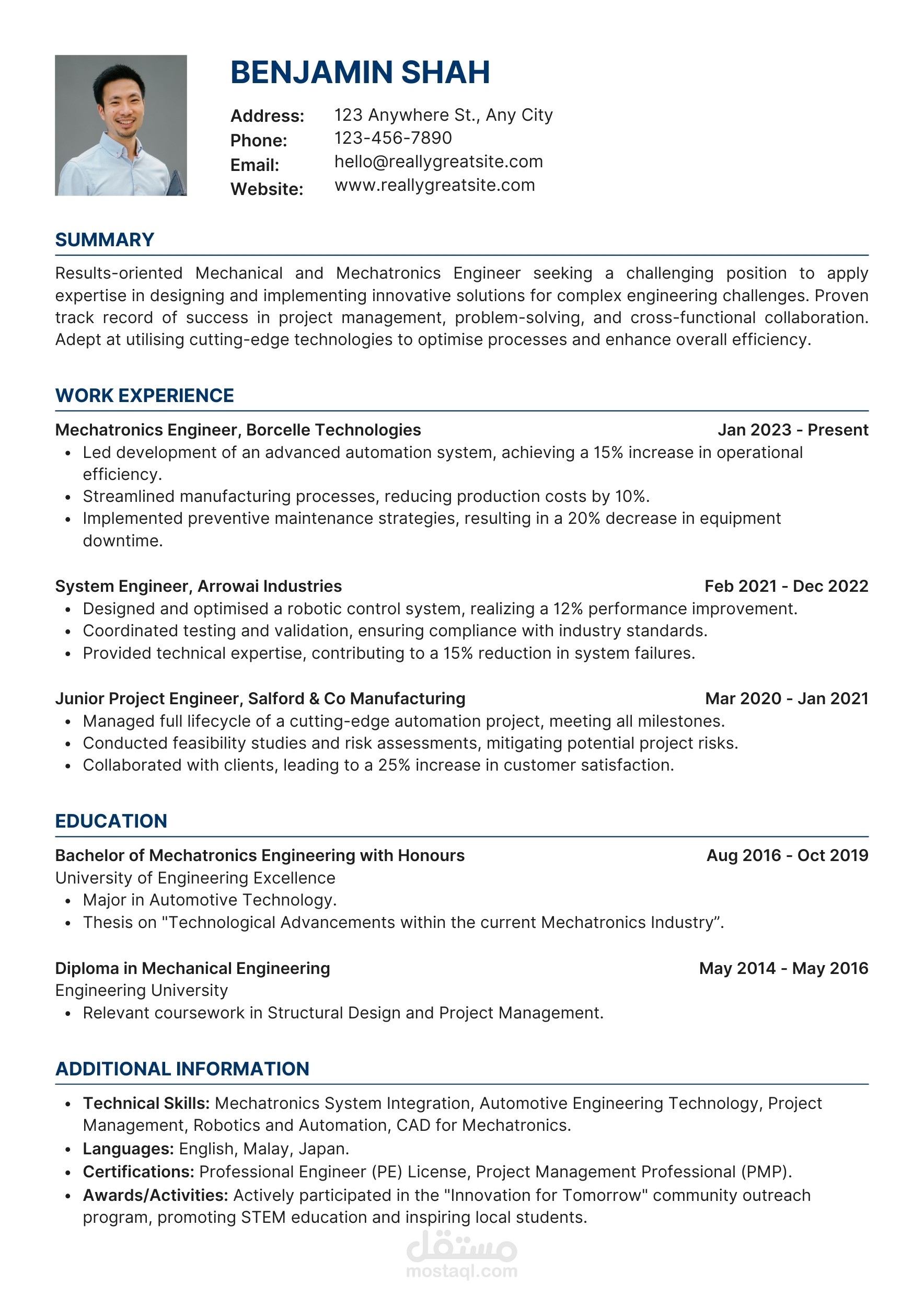 تصميم cv بنظام ats