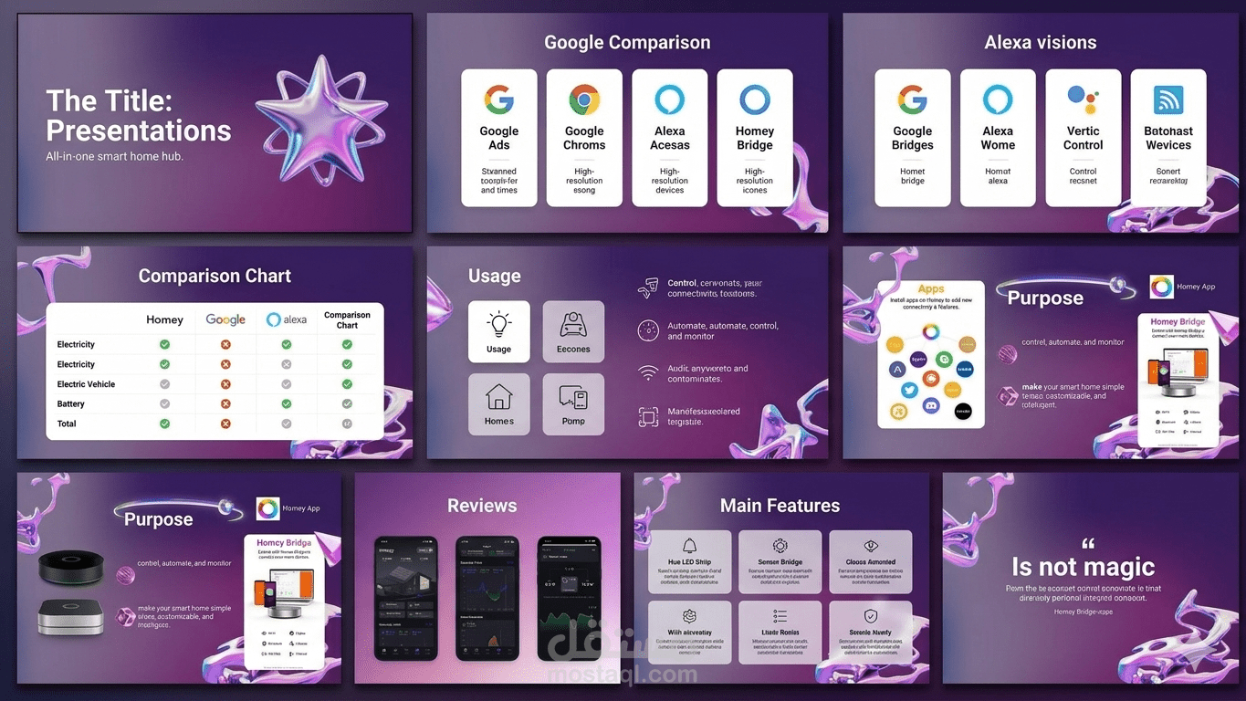 تصميم عرض تقديمي احترافي لتطبيق المنزل الذكي | Homey Smart Home Application Presentation Design