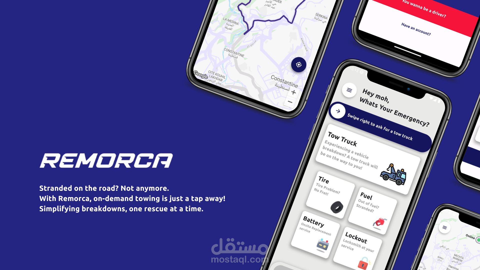 مشروع Remorca – تطبيق لخدمات سحب الشاحنات