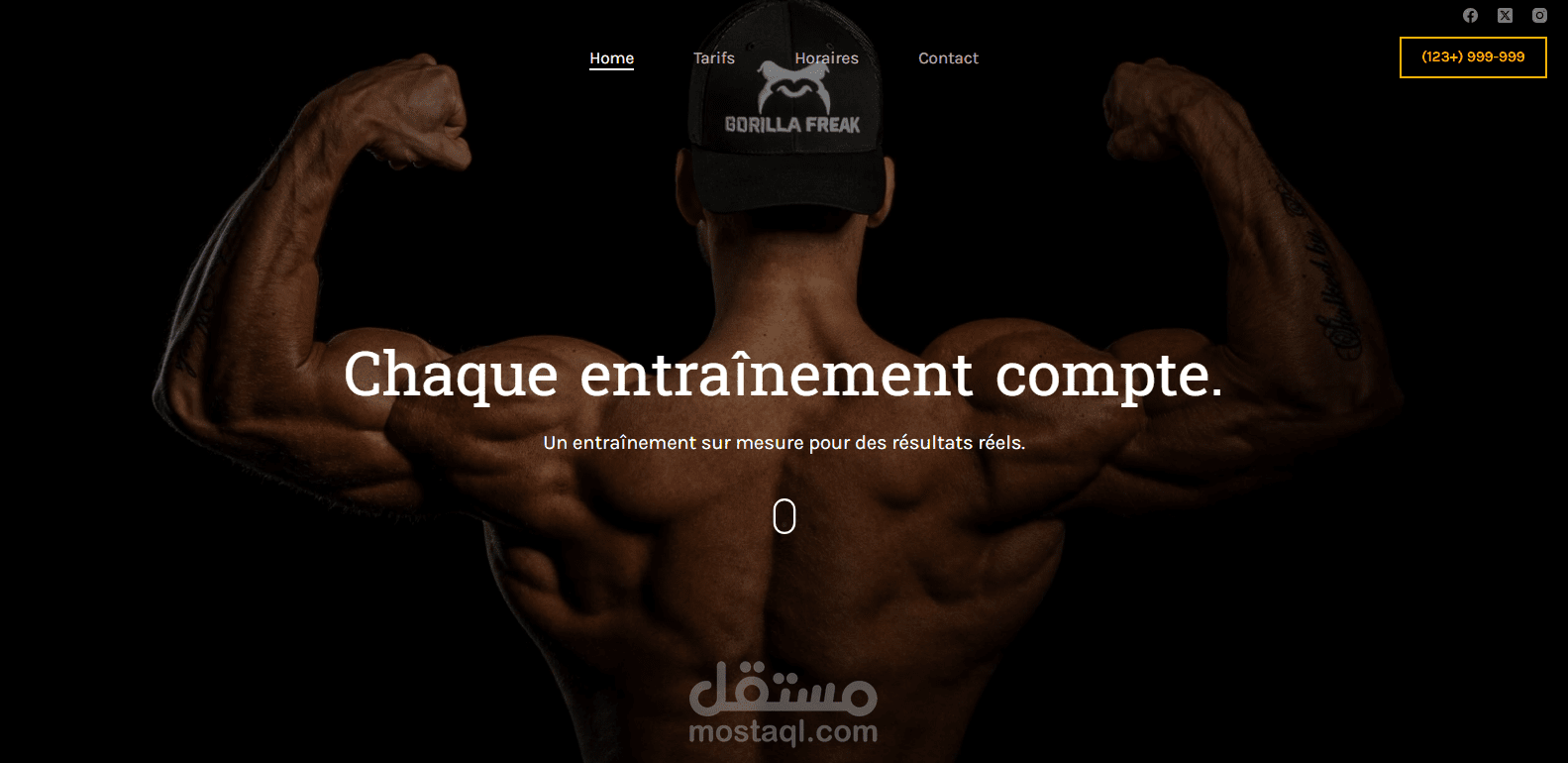 تصميم موقع "Gorilla Freak" - قوة، تحفيز، وجدية في عالم اللياقة البدنية.