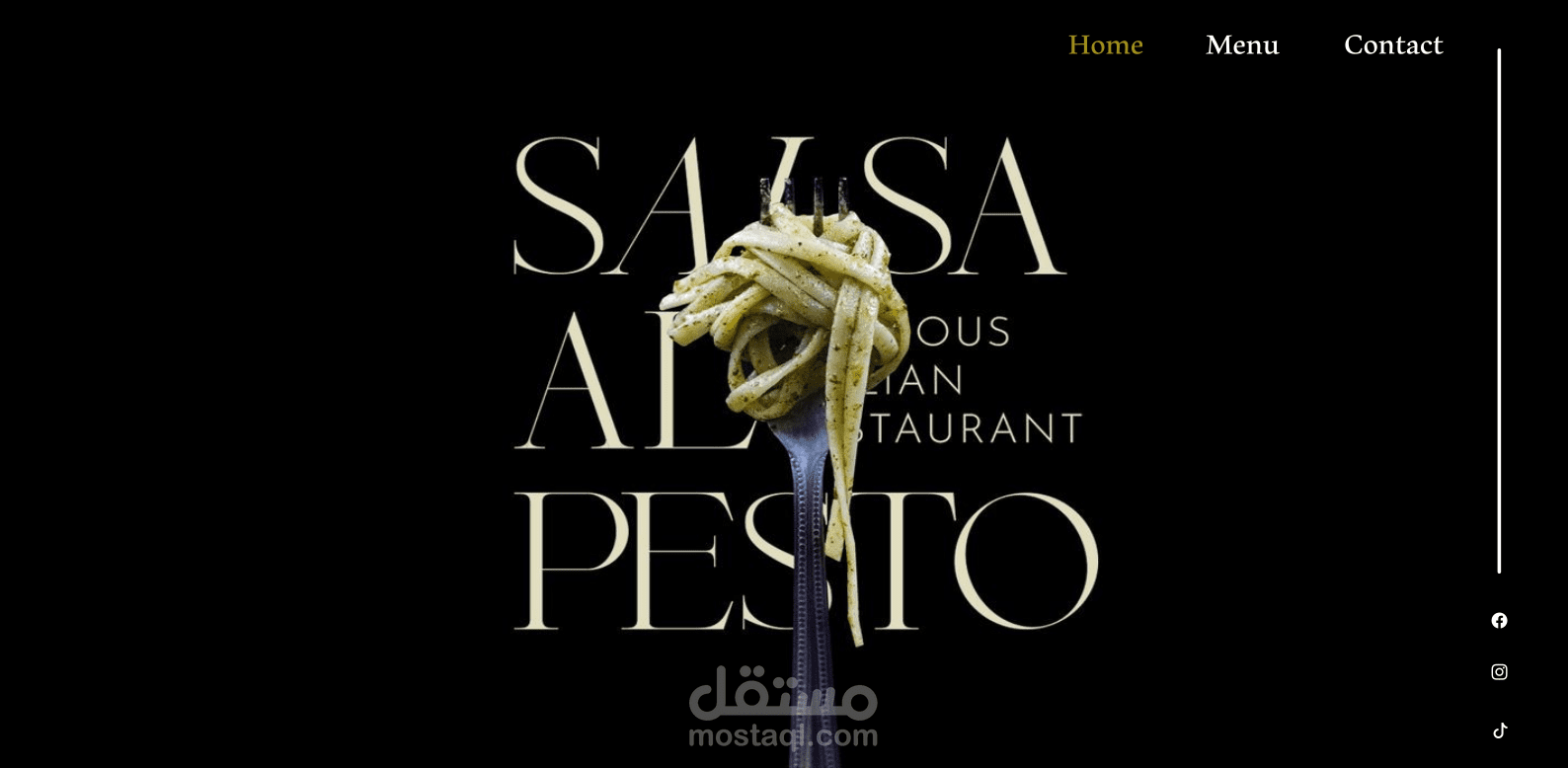 تصميم موقع "Salsa Al Pesto" - أناقة كلاسيكية وتركيز بصري على المطبخ الإيطالي.