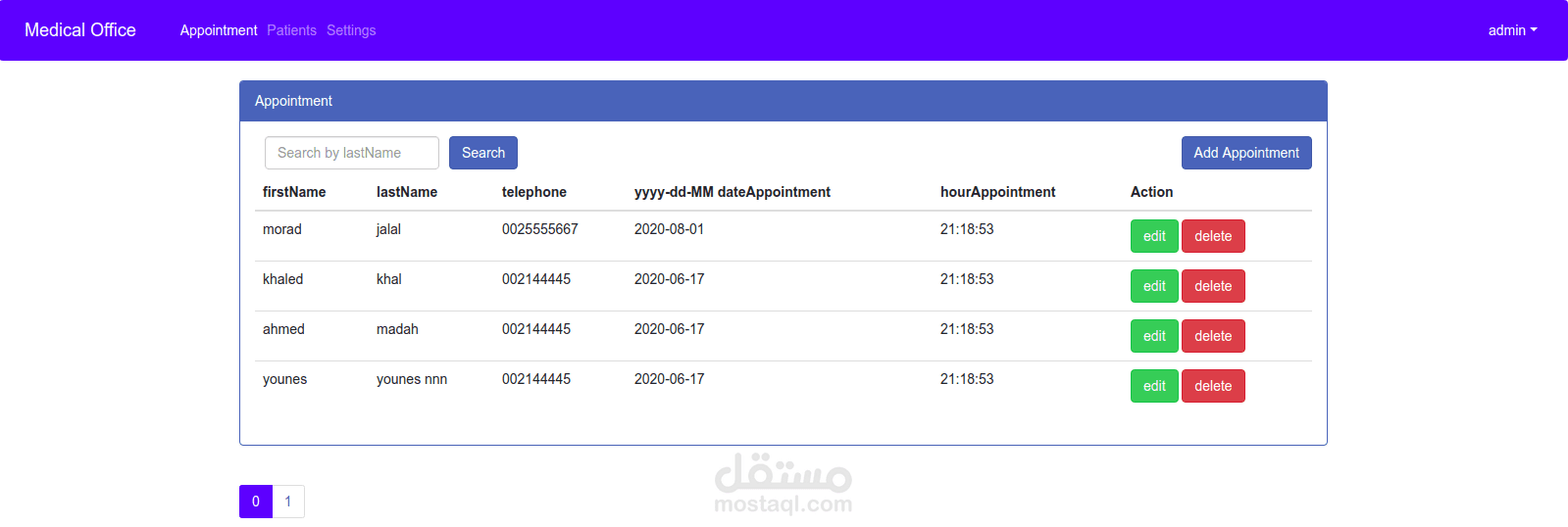 موقع لتسيير عيادة طبية