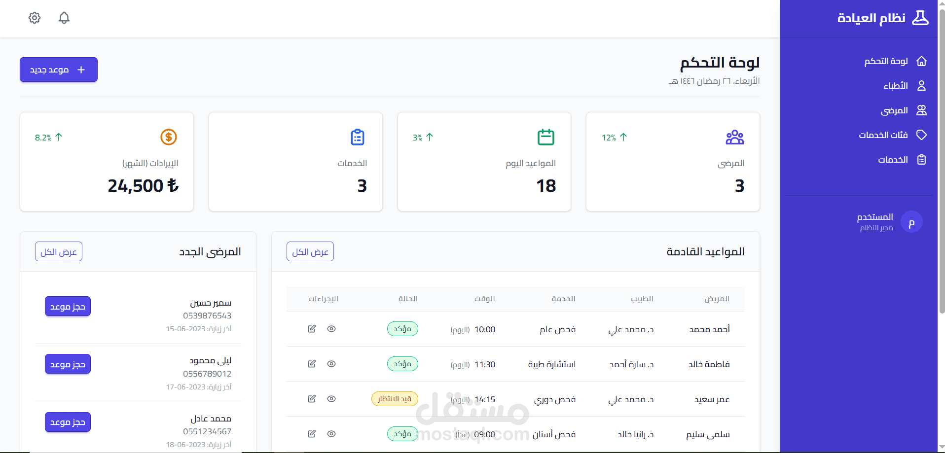 لوحة تحكم بسيطة vue.js