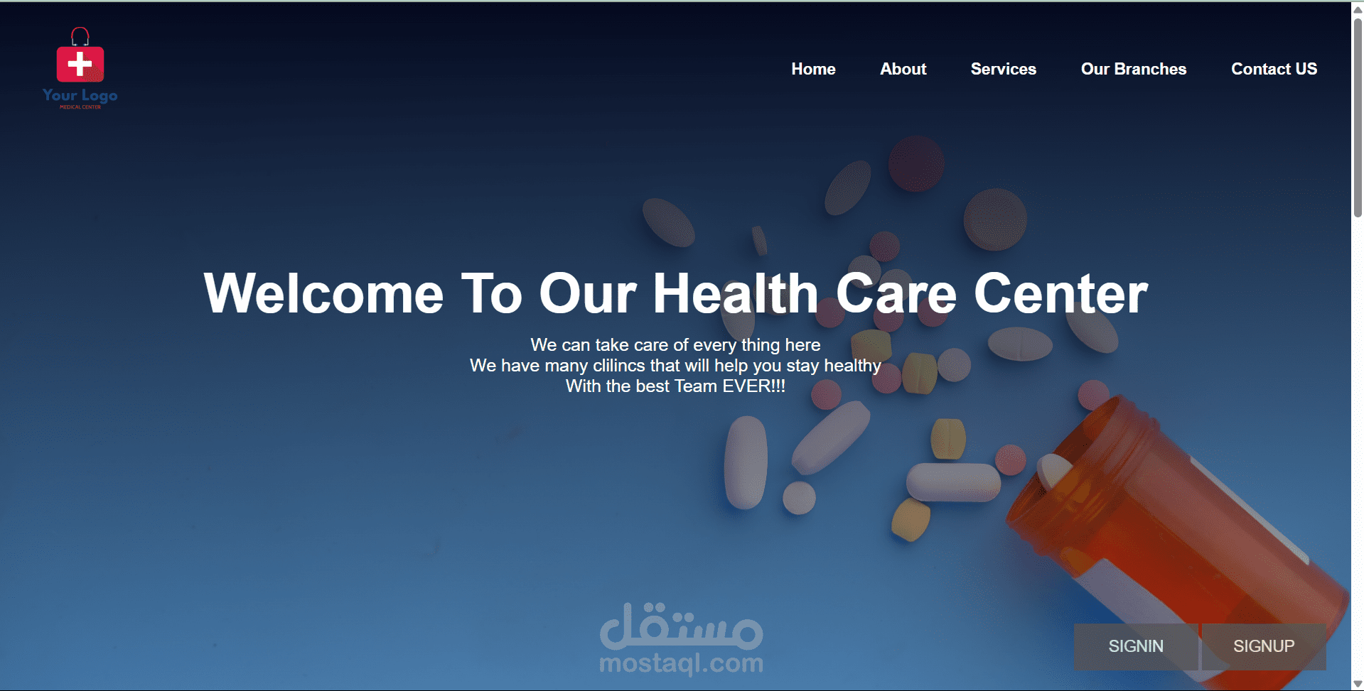 موقع مركز رعاية صحية / Health Care Center Website