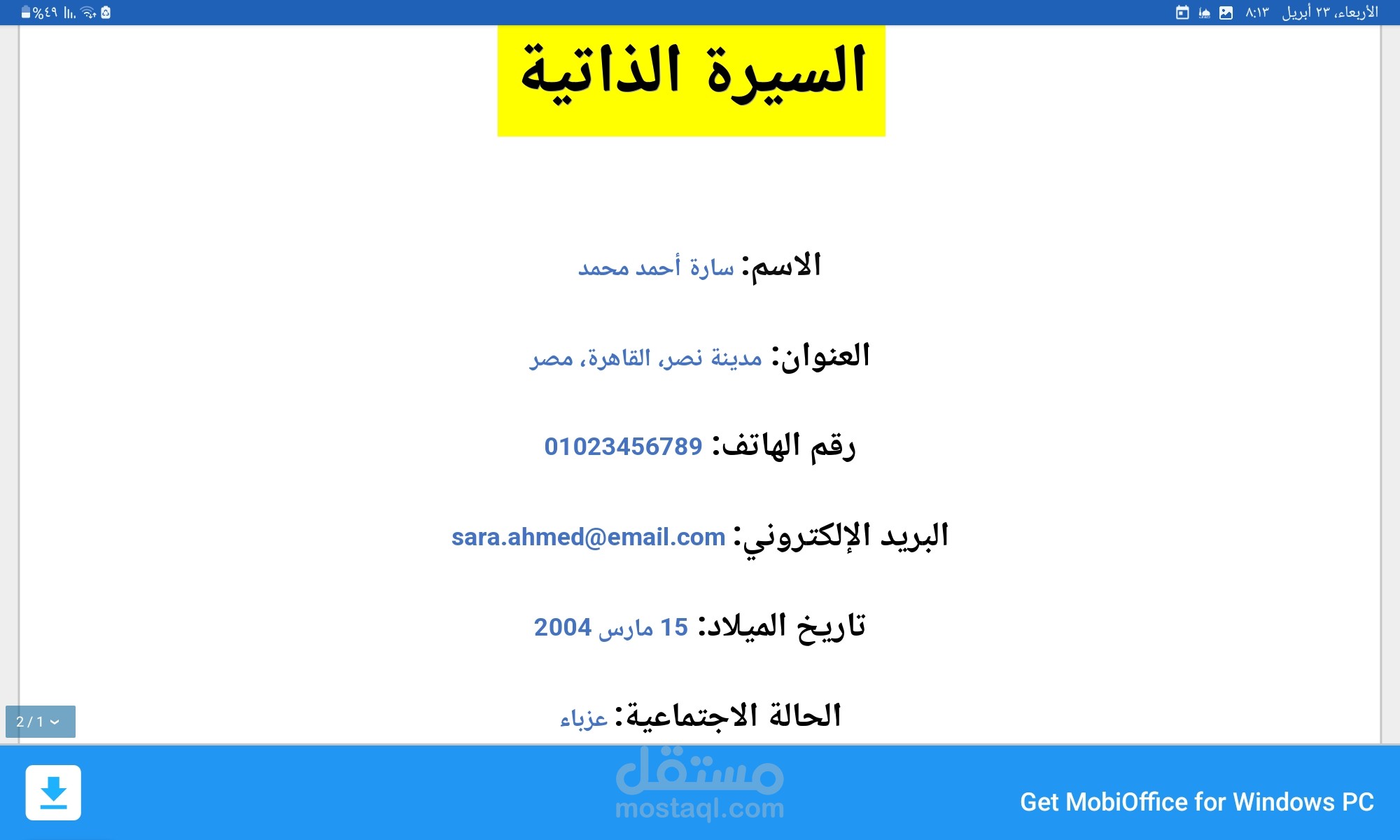 سيرة ذاتية