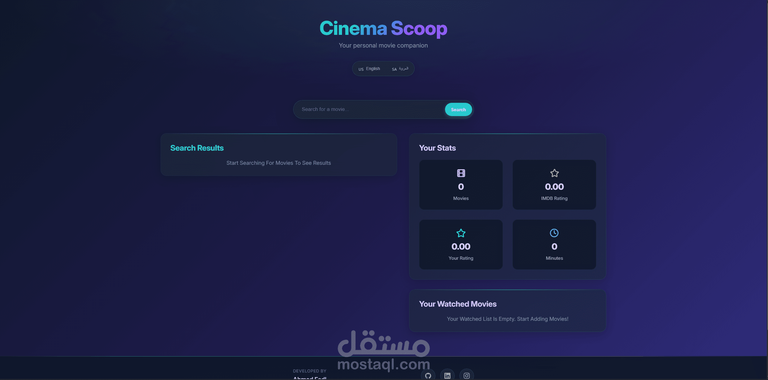 Cinema Scoop – منصة استكشاف الأفلام والمسلسلات