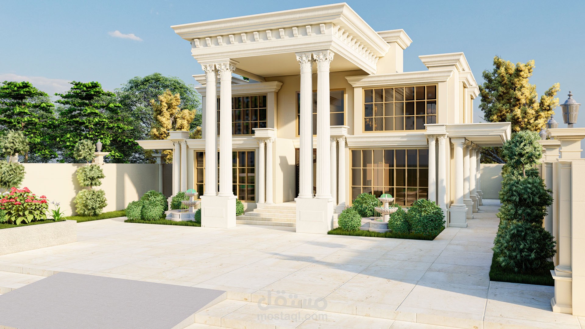 واجهة خارجية لفيلا سكنية نيو كلاسيك