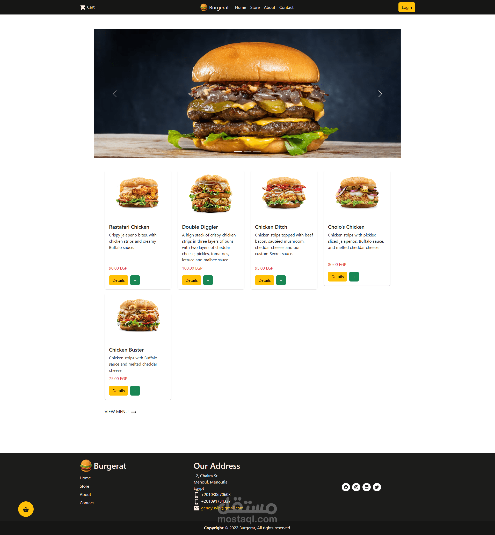 The Burgerat project is a modern food-ordering web application