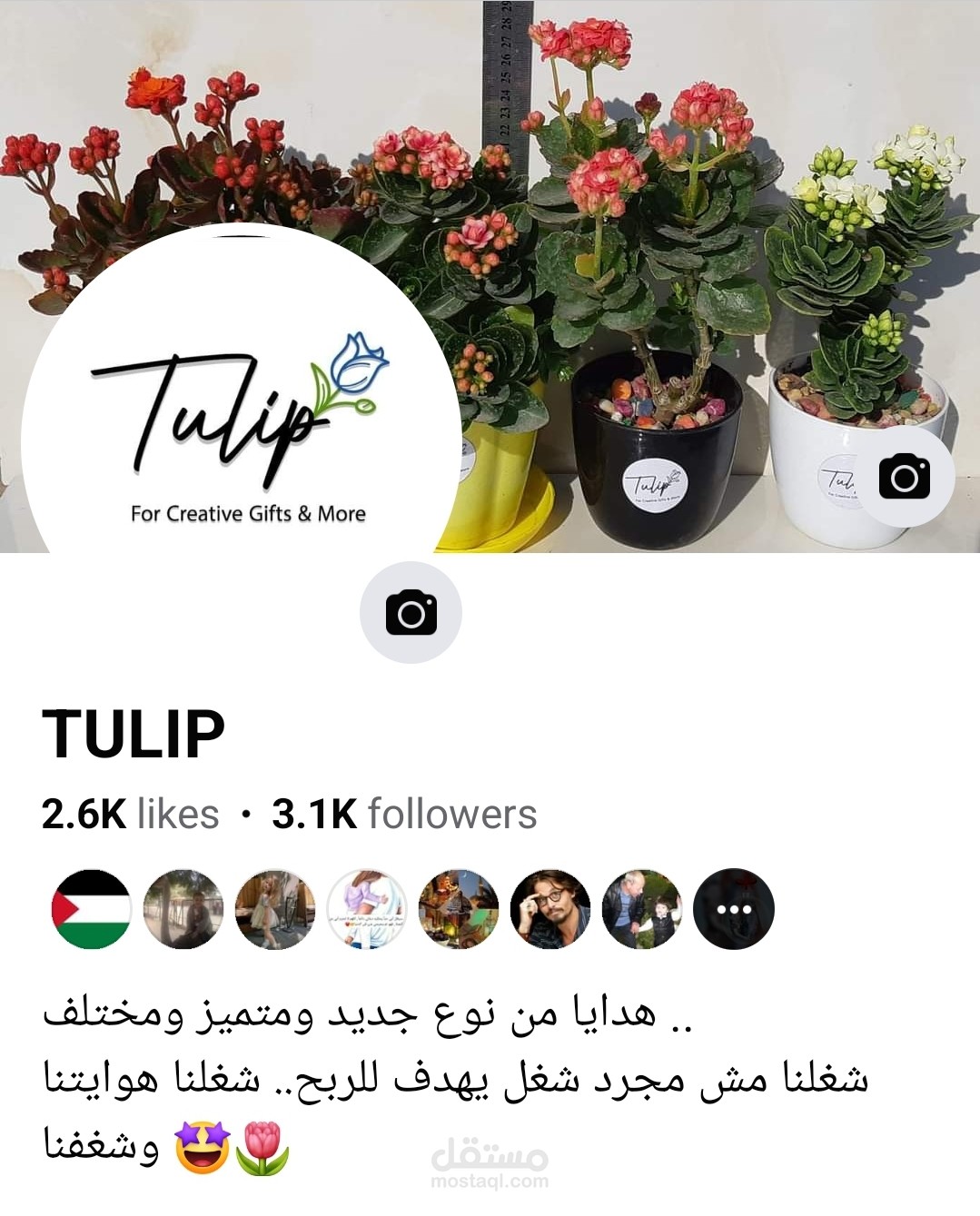 إدارة حساب فيسبوك وانستاجرام لمحل زهور