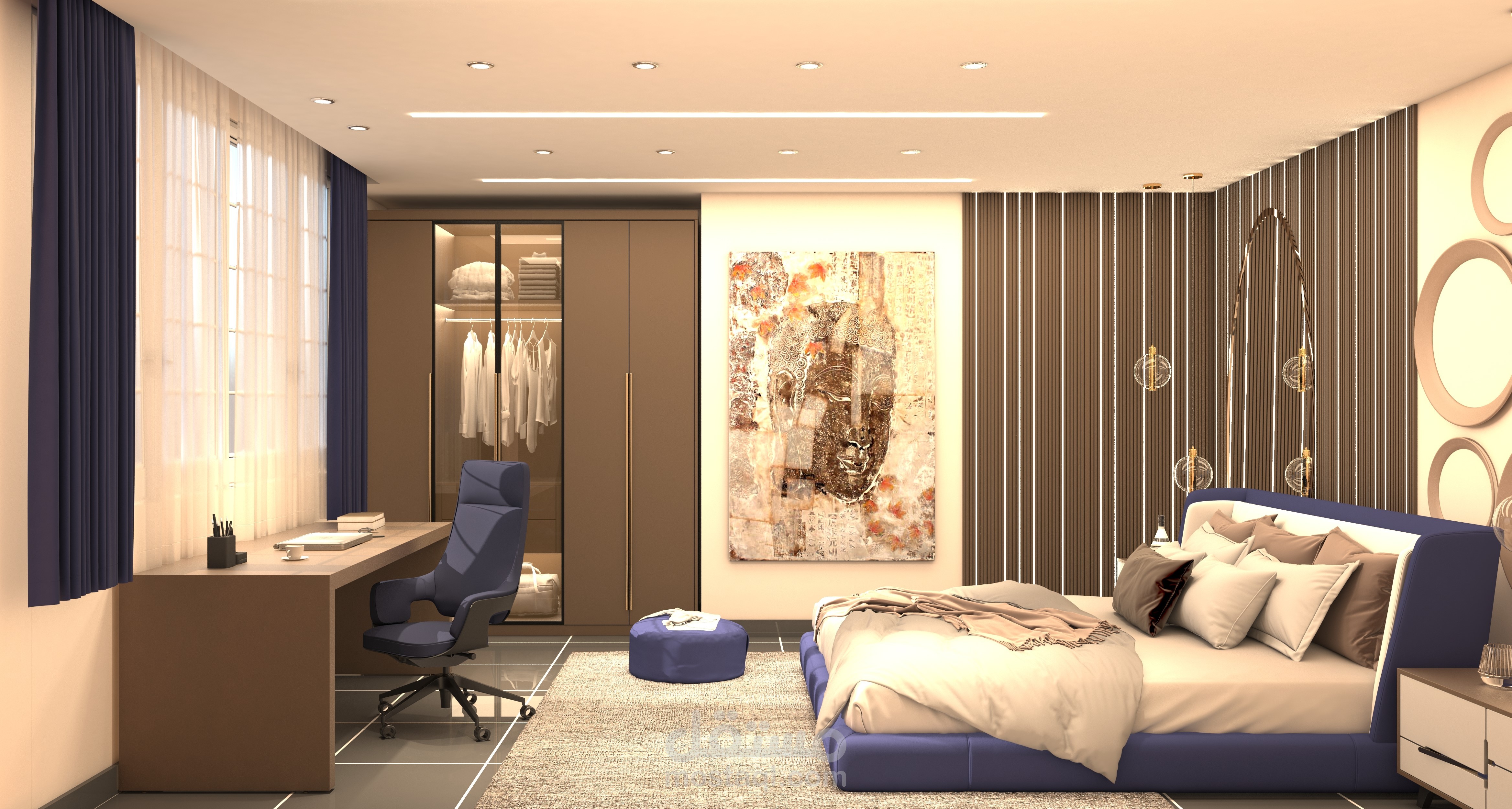 "تصميم عصرى لغرفة نوم"