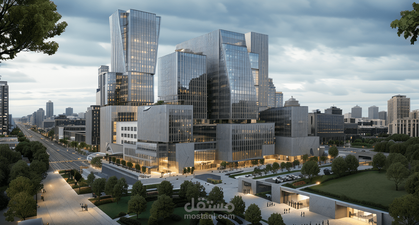 تصاميم معمارية لمباني متعدده ثلاثية الابعاد