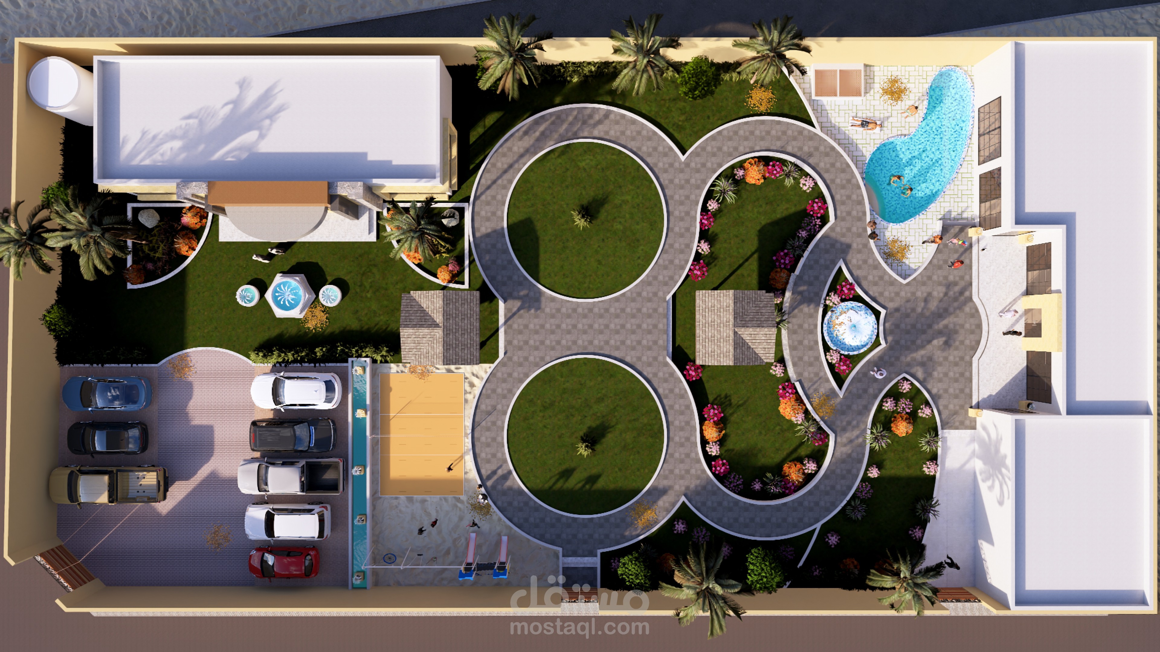 تصميم  مجلس بمزرعة  خاصة  مع  لاند  سكيب