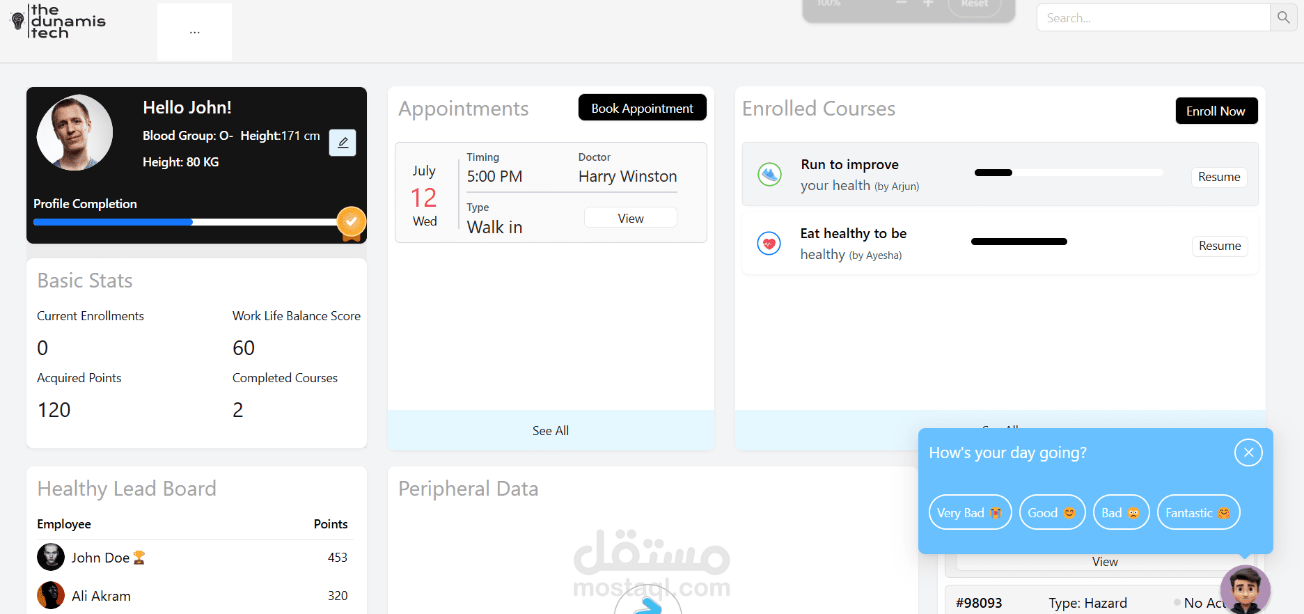 Employee Health web  Application