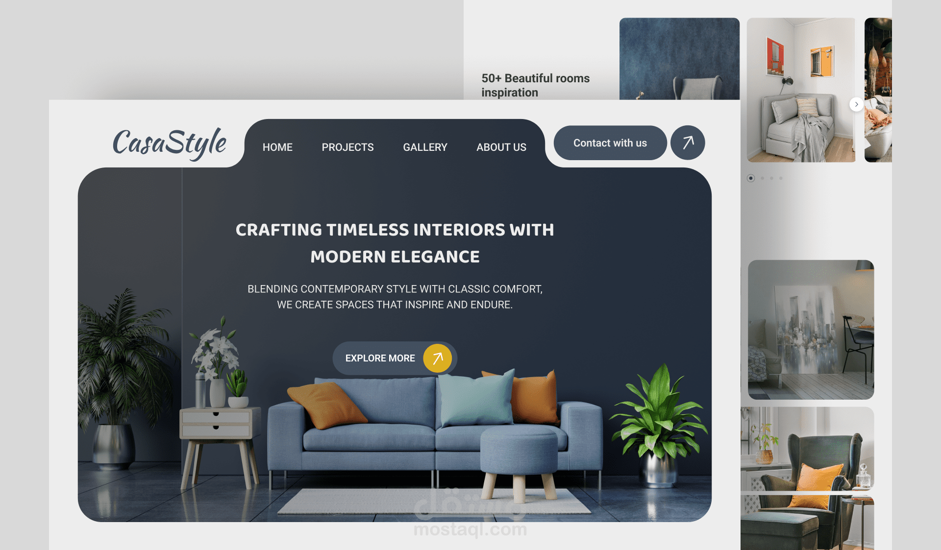 "تصميم صفحة هبوط احترافية لموقع أثاث – Furniture Landing Page UI/UX"