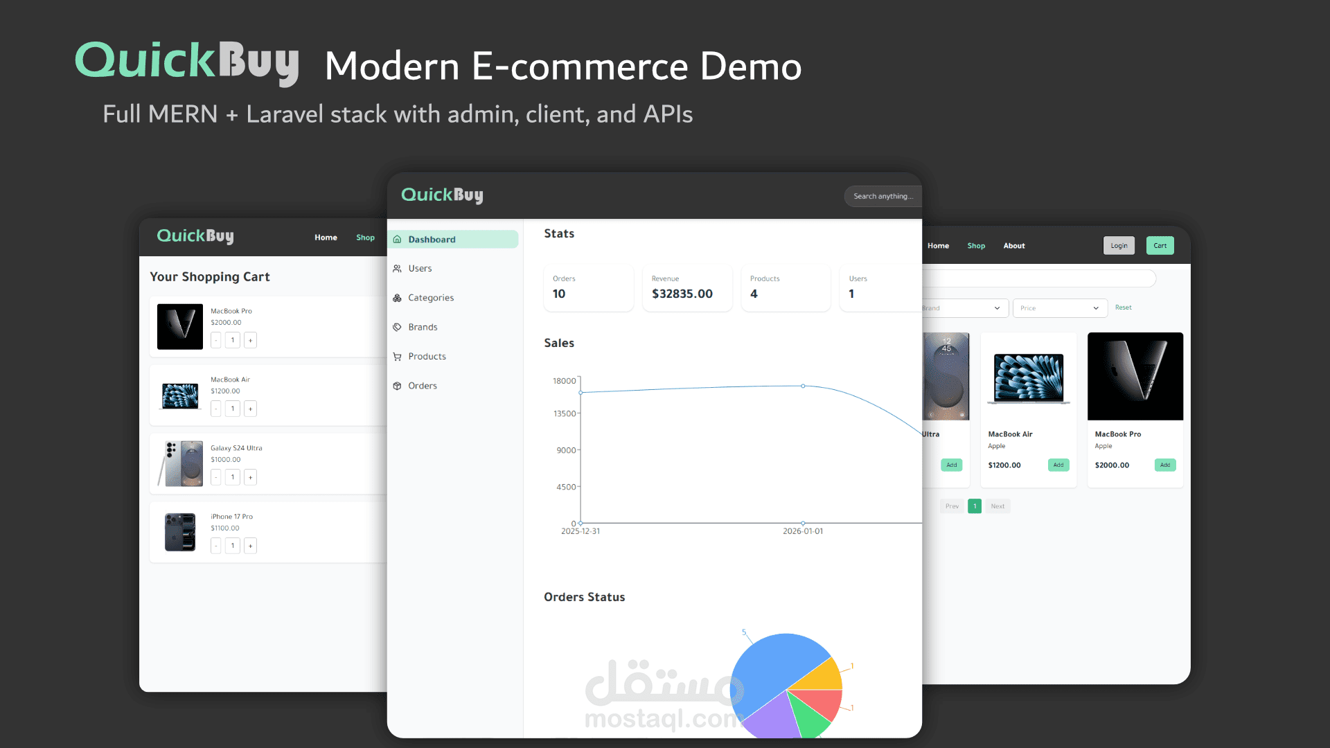 منصة تجارة إلكترونية متكاملة (Full-Stack E-Commerce Platform)